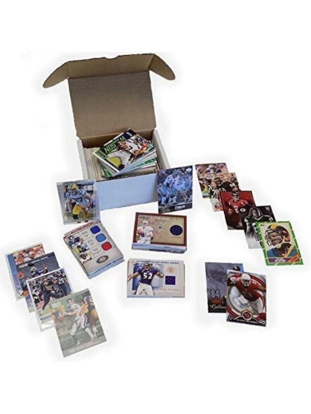 NFL Football Card Hit Collection Gift Box | 100 Official Cards + 2 Relic/Auto